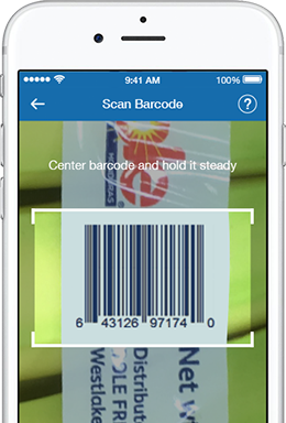 Sam's Club Scan & Go app scanning the bar code for a bunch of bananas.