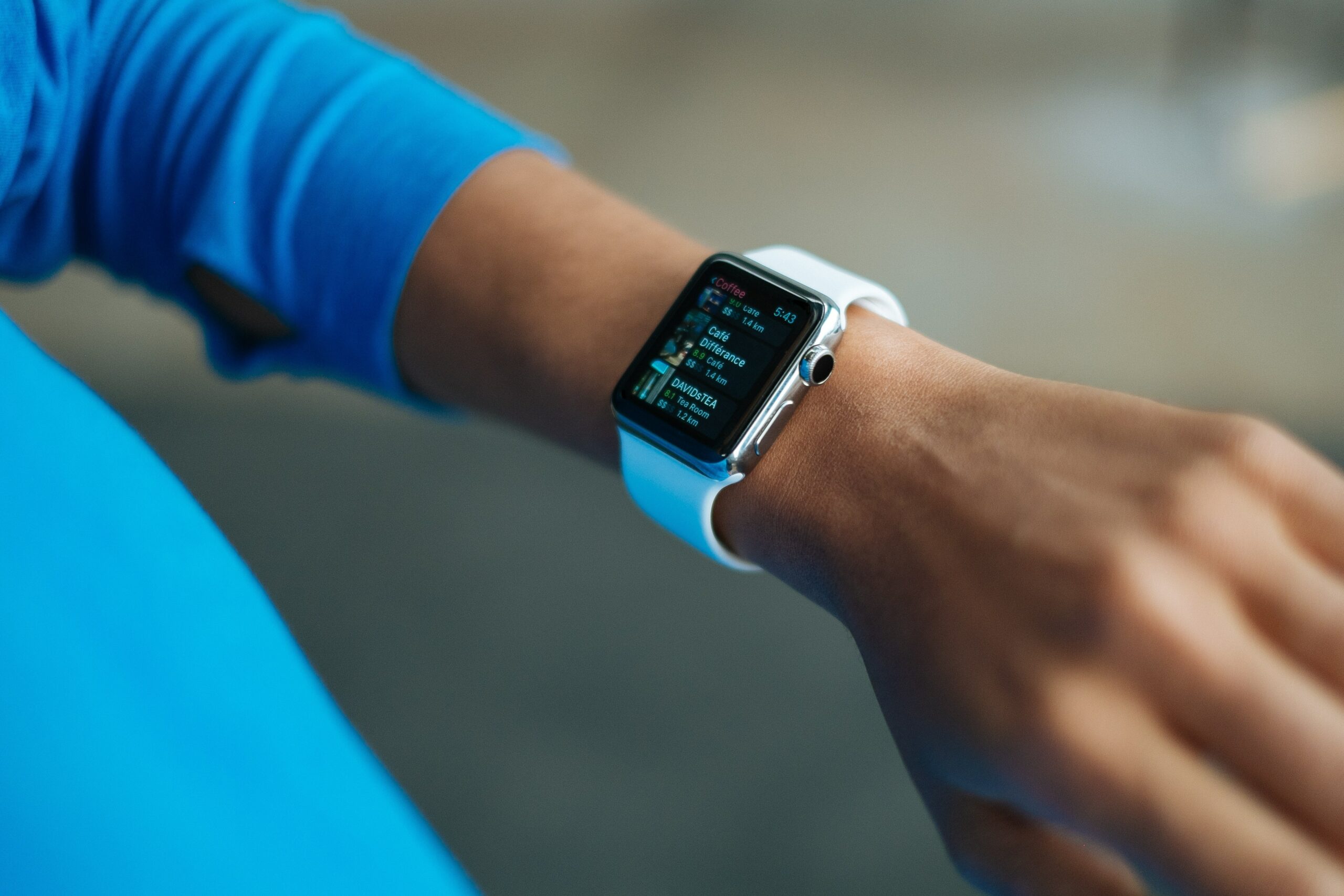 Apple watch on a person's wrist.