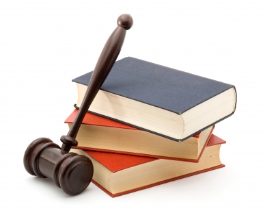 Gavel and a stack of books