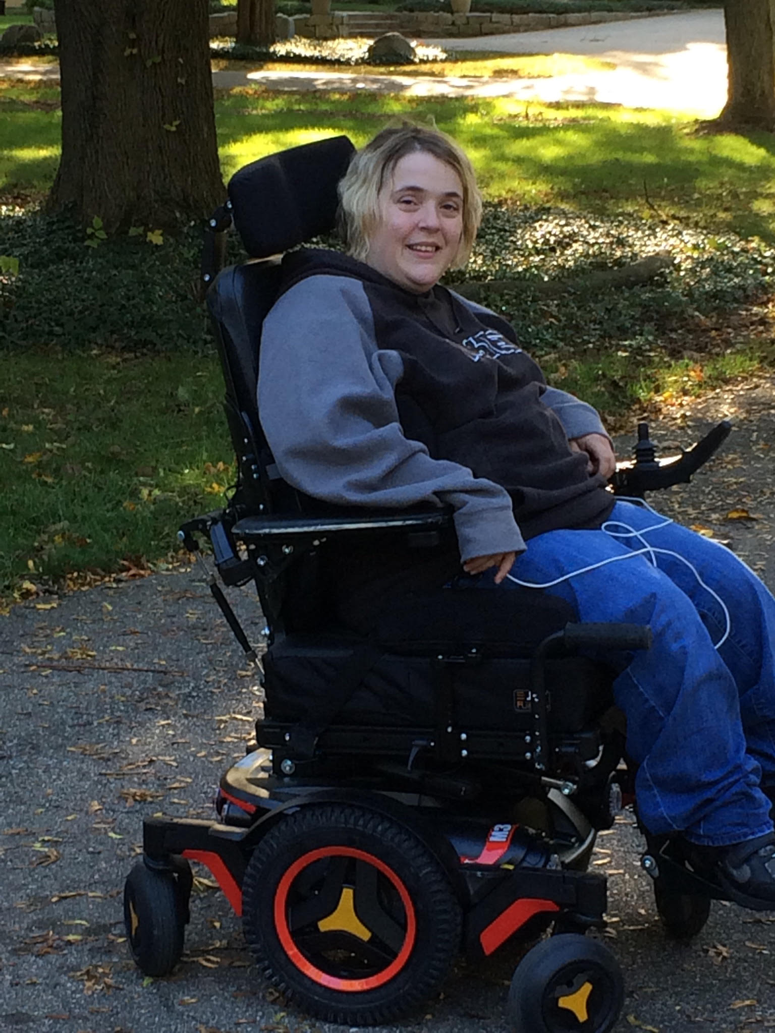 Laura her power wheelchair