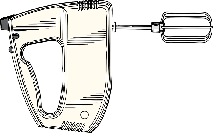 Graphic of a handheld mixer with beaters