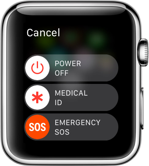 Apple Watch face with the SOS feature
